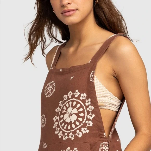 Brown Patterned Women's Jumpsuit from Roxy - Picture 2 of 4